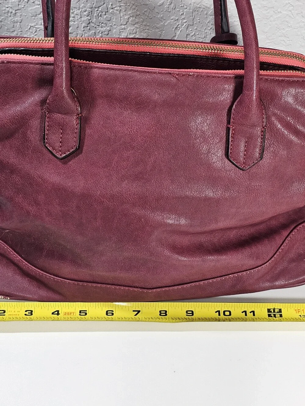 London Fog satchel Maroon Faux-leather
